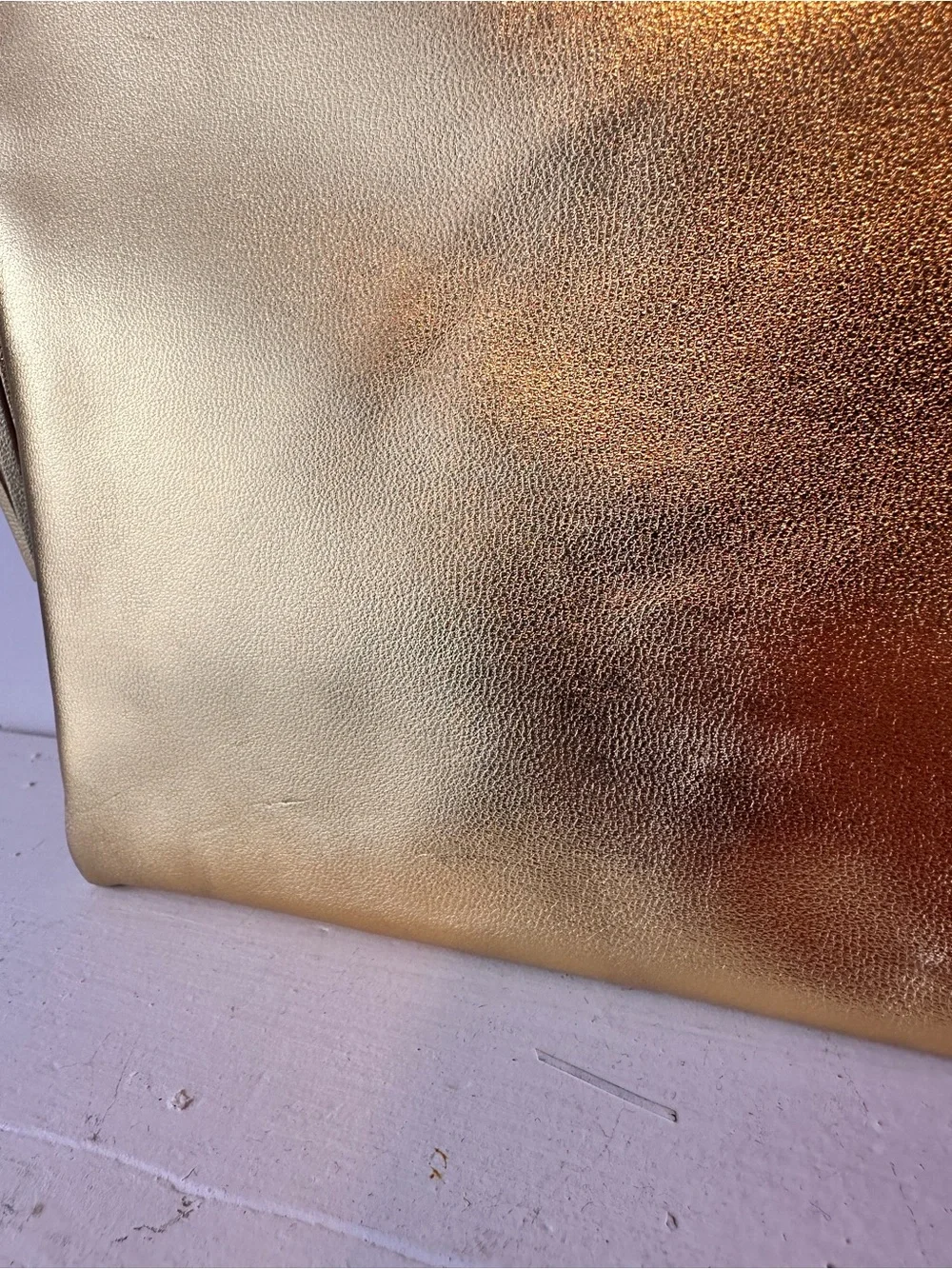 YSL Beauty Gold Makeup Bag Purse Insert Catch All w/ Detachable Snowflake Charm